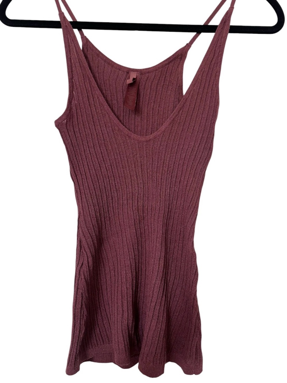 SKIMS Ribbed Knit Spaghetti Strap Tank Top - Mauve